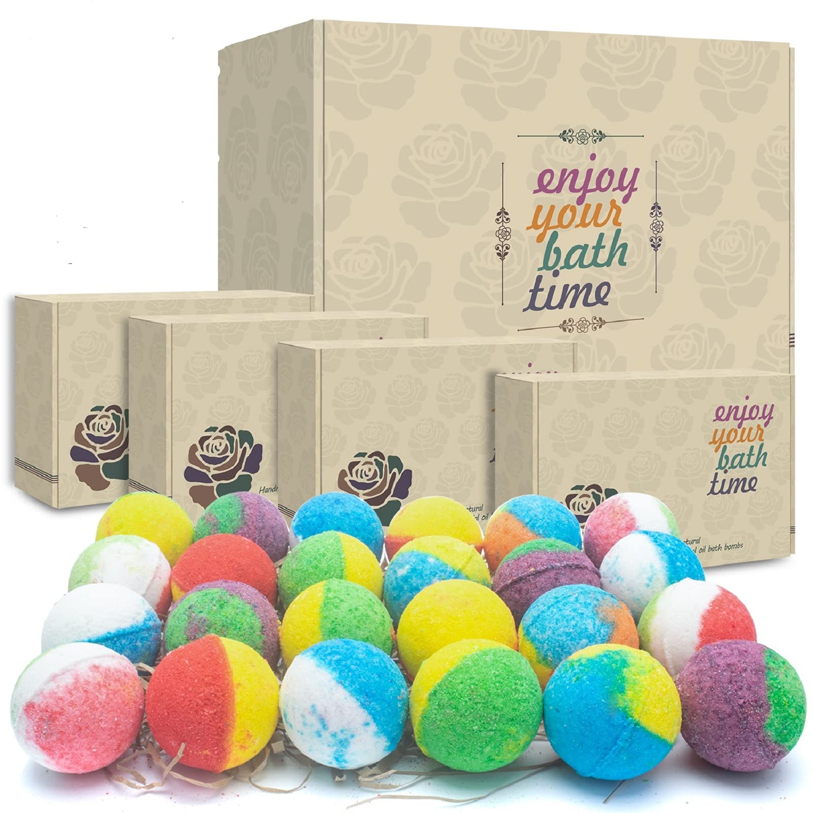 INTEYE bombes de bain coffret 24, emballage élégant et idée cadeau luxueuse.