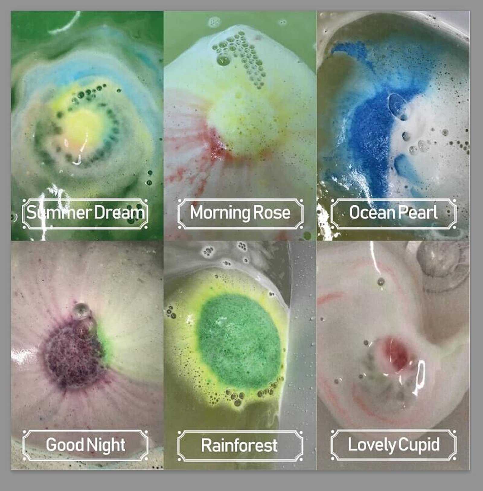 INTEYE bombes de bain Reve d ete, couleurs vives et effervescence relaxante.