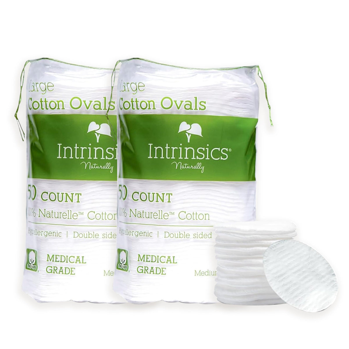 Intrinsics disques coton 3 pouces démaquillage en douceur sans peluches.