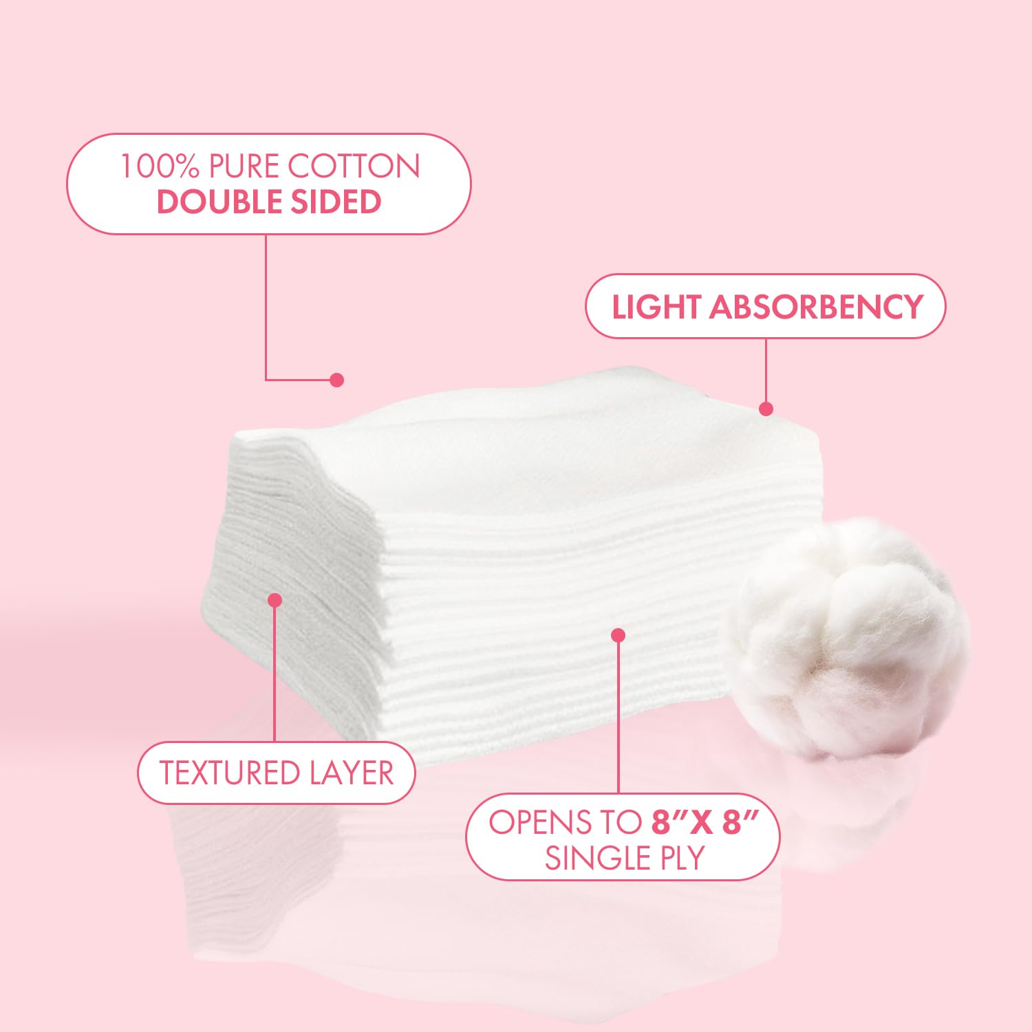 Lingettes visage Intrinsics sans peluches pour tonique et sérums en douceur.