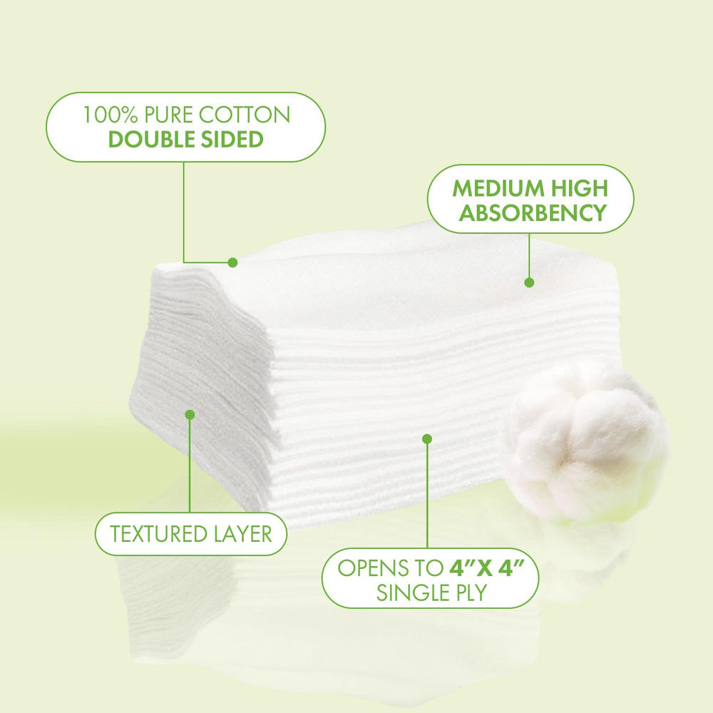Intrinsics Petites Carrés Coton – pads dépliés pour visage net et application précise.