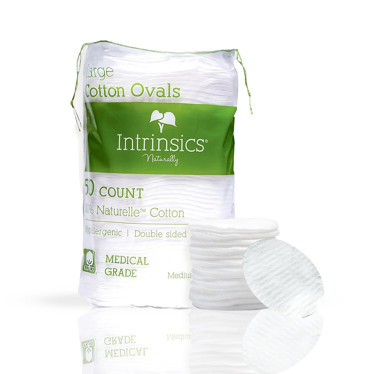 Intrinsics Premium Disques coton trois-pouces oval, douceur et prise en main parfaite.