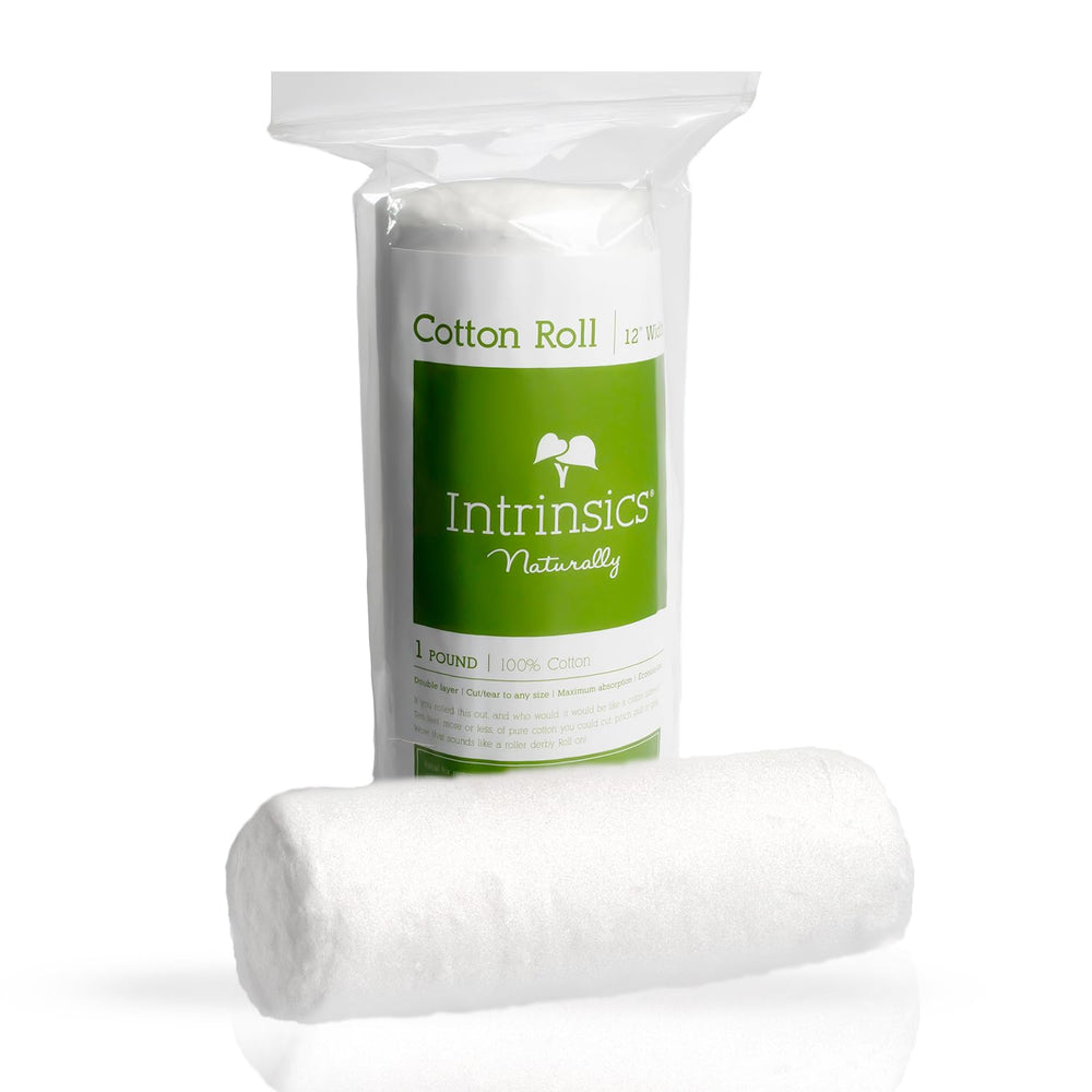 Rouleau Intrinsics coton pur 12 pouces – haute absorption pour soins professionnels.