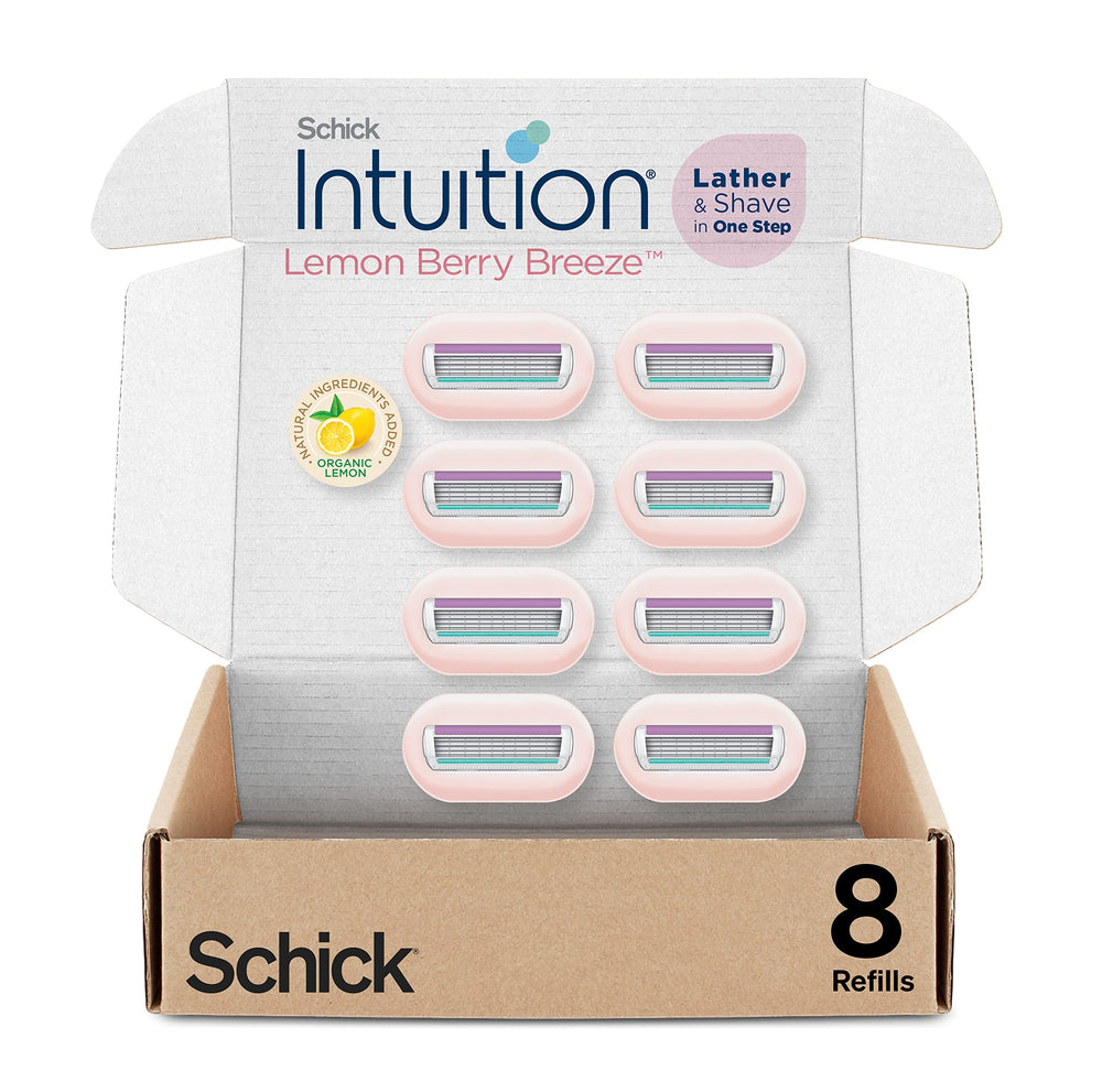 Cartouche INTUITION citron-framboise brise pour un rasage fluide sans crème