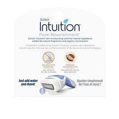 Close-up of the moisturizing bar with cocoa butter on the INTUITION refill.