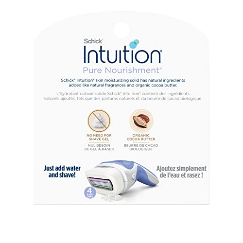 INTUITION rasoir Pure Nourishment à quatre lames pour une coupe efficace.