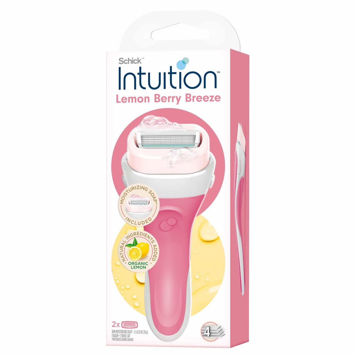 INTUITION Rasoir Citron Baies Brise pour un rasage sans crème et parfum frais.