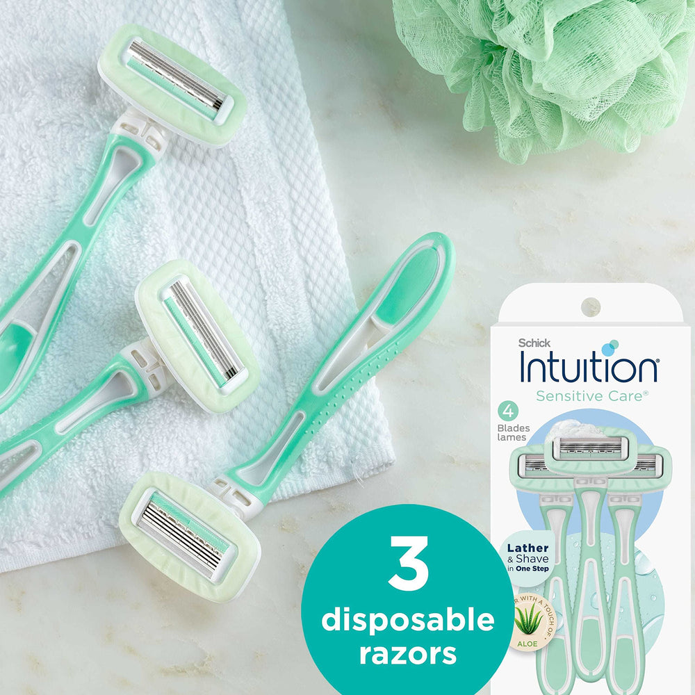 Schick Intuition ensemble trois rasoirs pour usage domestique ou voyage