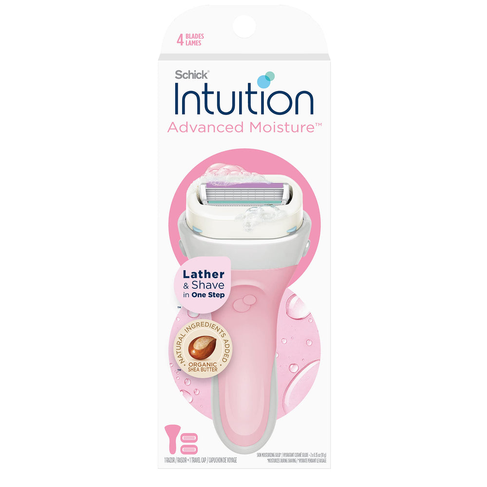 INTUITION rasoir femme avec beurre de karité pour une hydratation pendant le rasage.