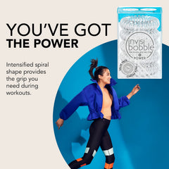 Invisibobble gros-plan-attache-cheveux spirale transparente, réduction des plis et confort durable.