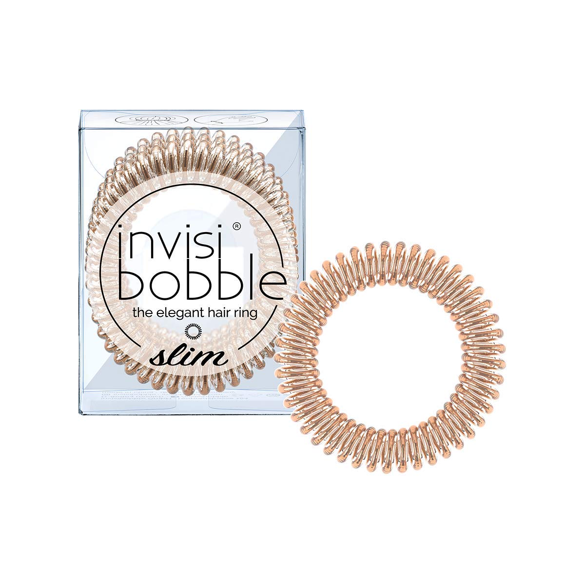 invisibobble SLIM Bronze Me Pretty en spirale, maintien durable sans emmêlement