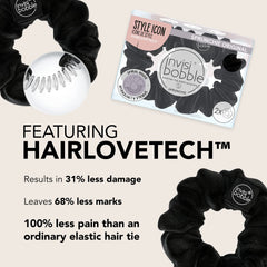 Invisibobble Sprunchie Spirale Noire, coiffure rapide pour cheveux épais.