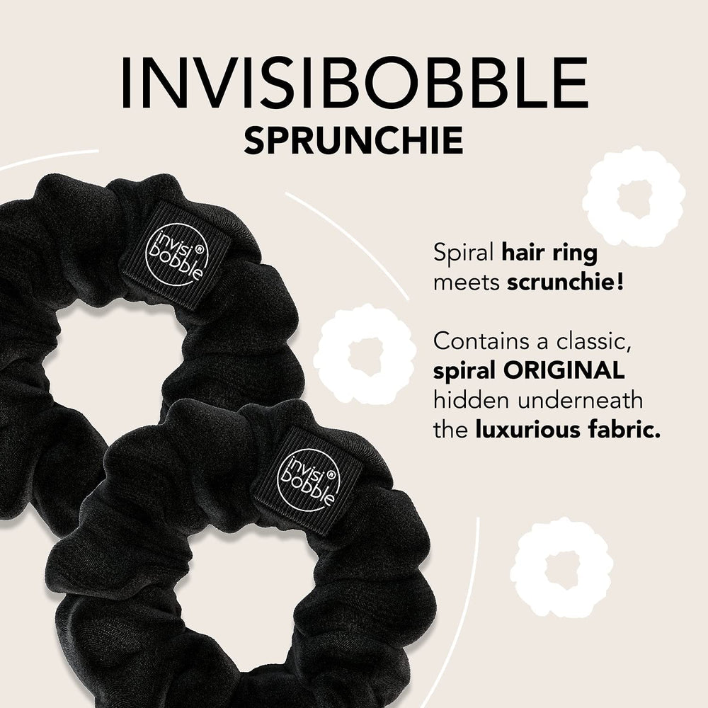Invisibobble Sprunchie Spirale Noire, utilisation au poignet, bracelet chic et pratique.