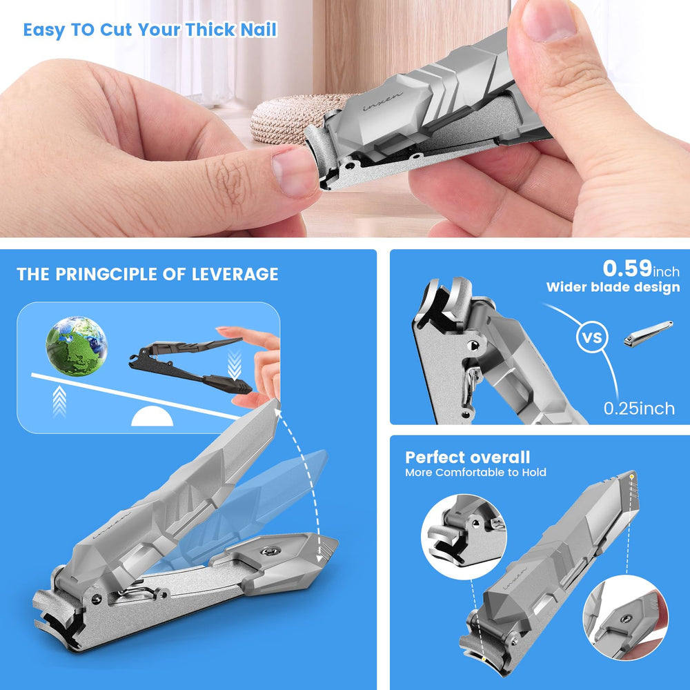 INXEN coupe-ongles lame incurvée 15 mm pour ongles épais.