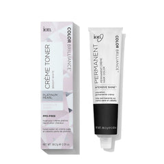 Ion Bright White Crème Déjaunisseur Platinum Pearl sur la bouteille, application fluide.