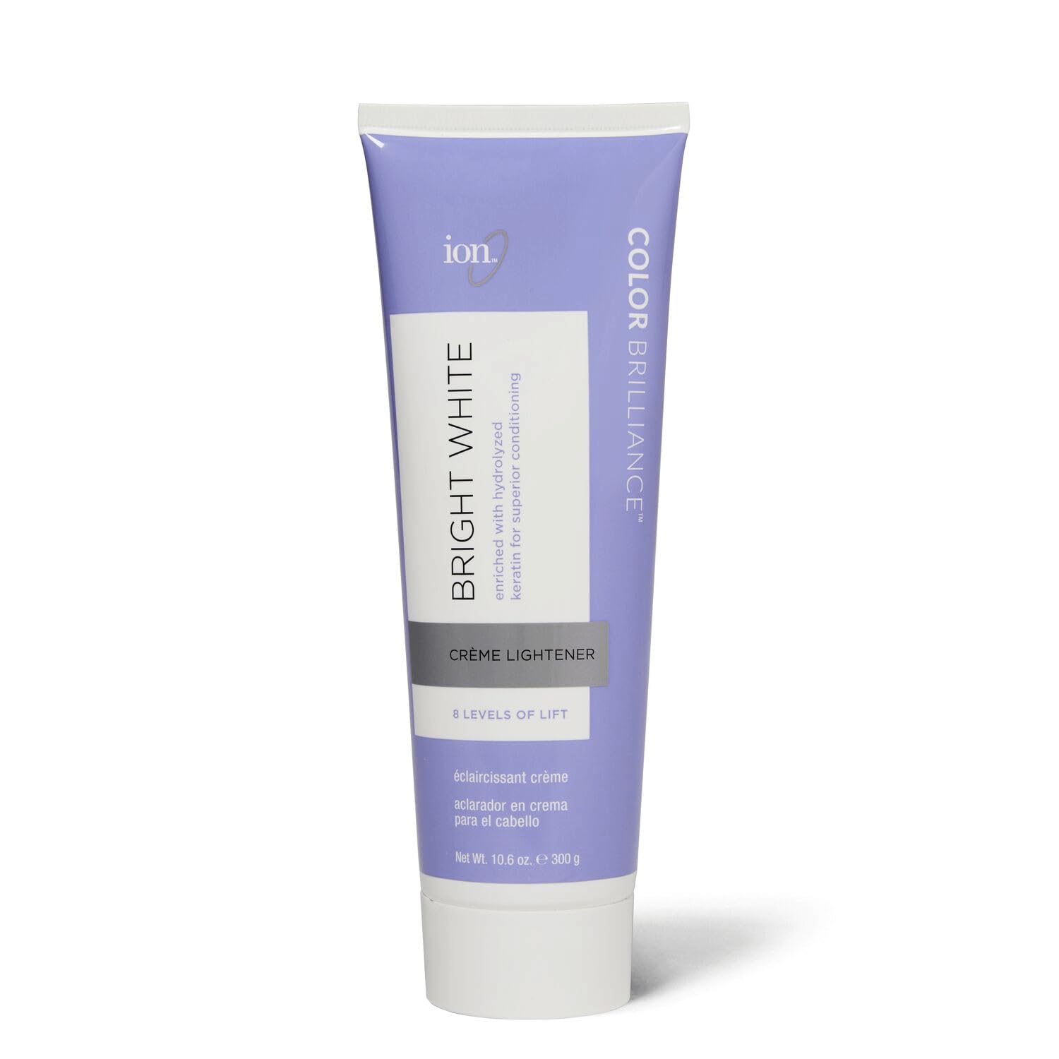 Ion Bright White Creme Lightener bottle for smooth on-scalp lift up to 8 levels.