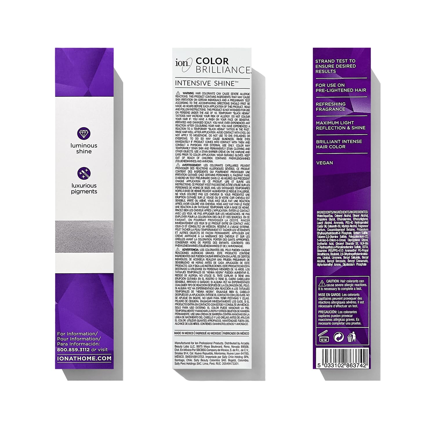 Ion Brights Crème Color Violet – flacon pour couleur violette éclatante et durable
