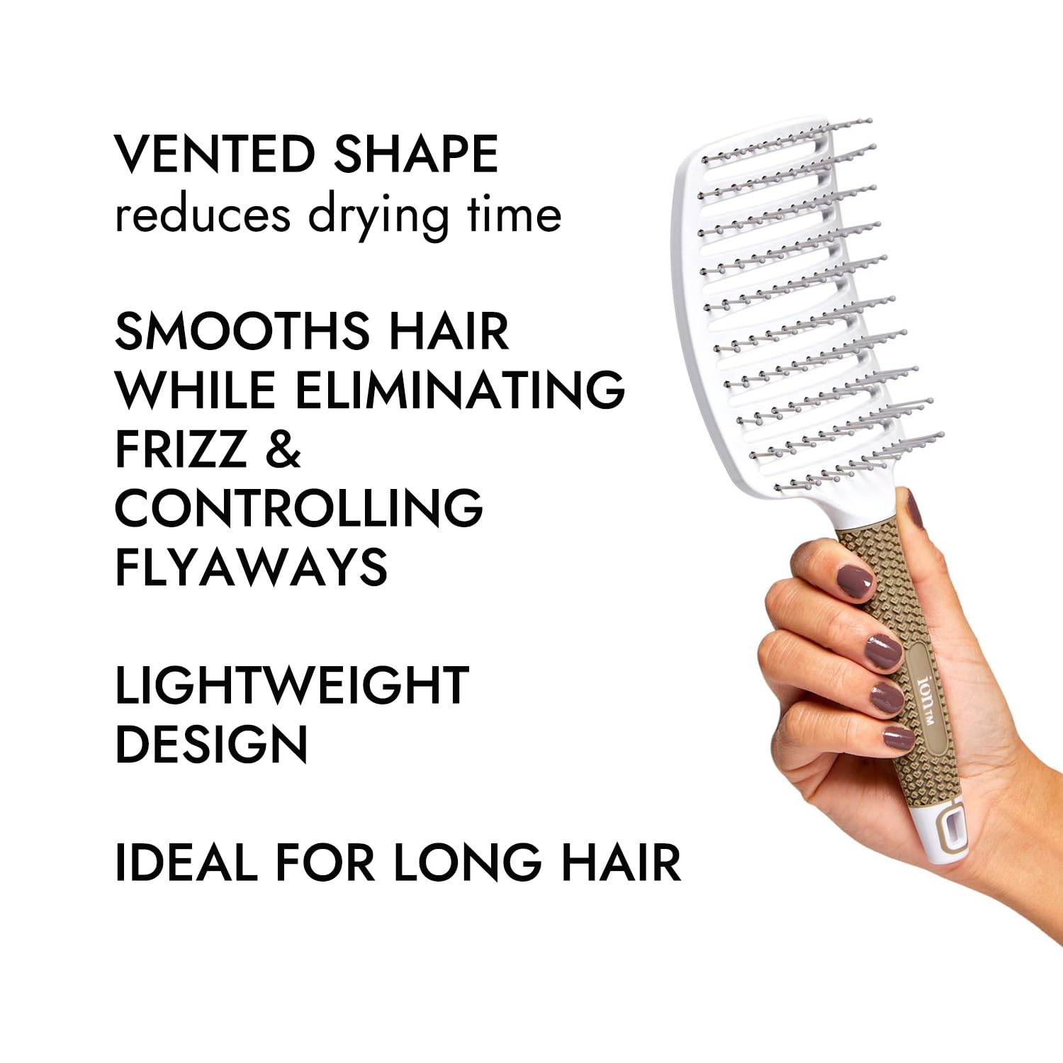 Brosse Ion Blowout poignée légère pour une utilisation facile.