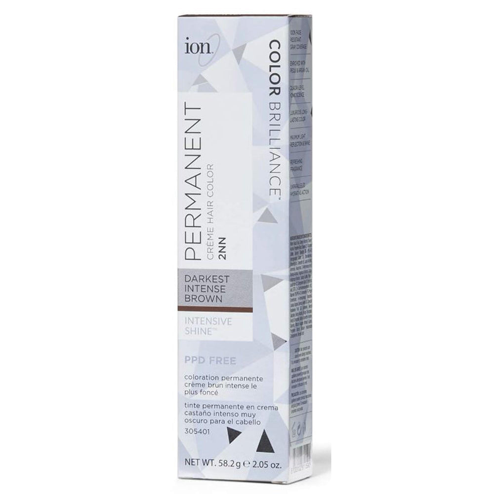 Ion Color Brilliance 2NN brun noir intense, couverture grisonnante à 100% et couleur durable.