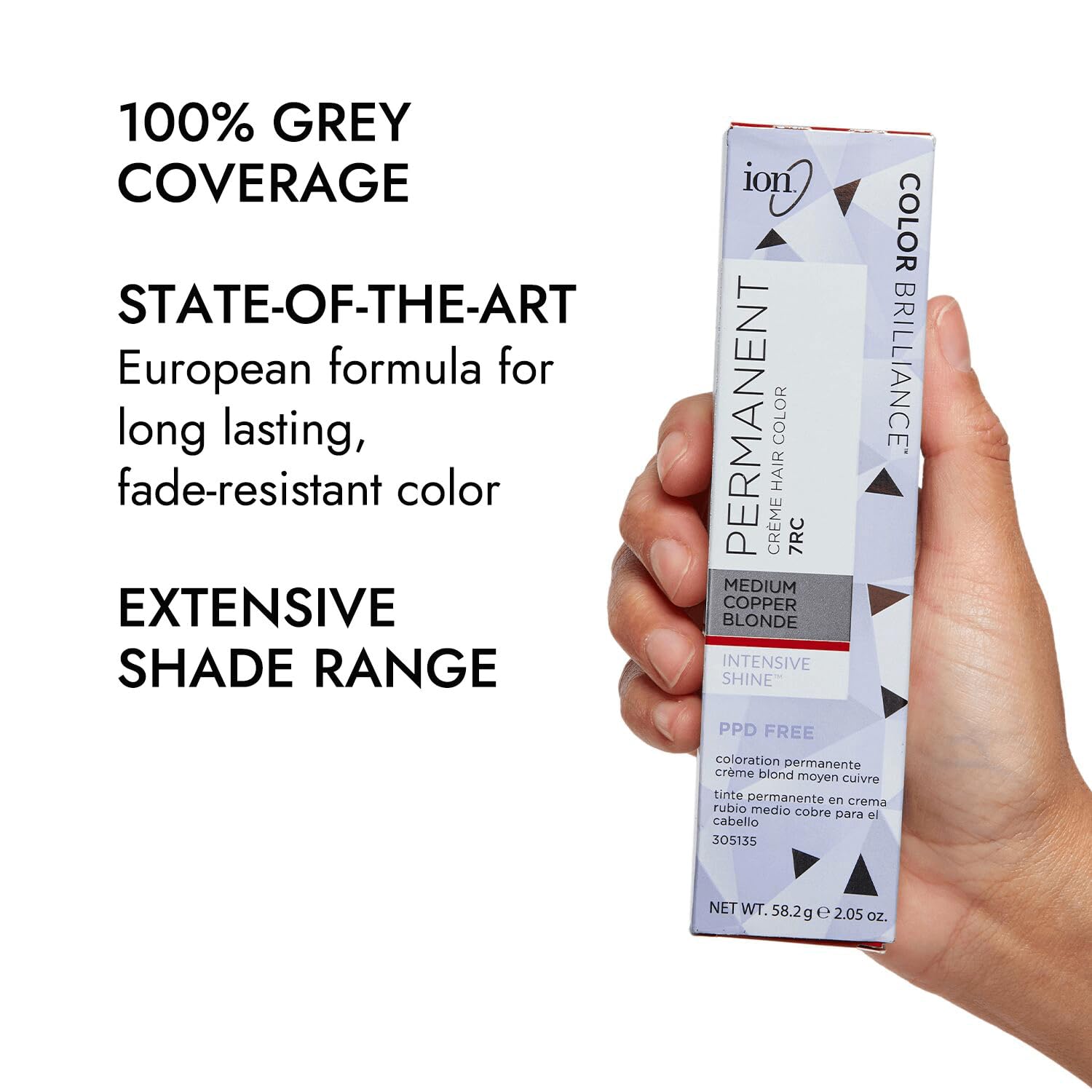 Ion Coloration Permanente Crème Cheveux Cuivre Blond en cours d'application