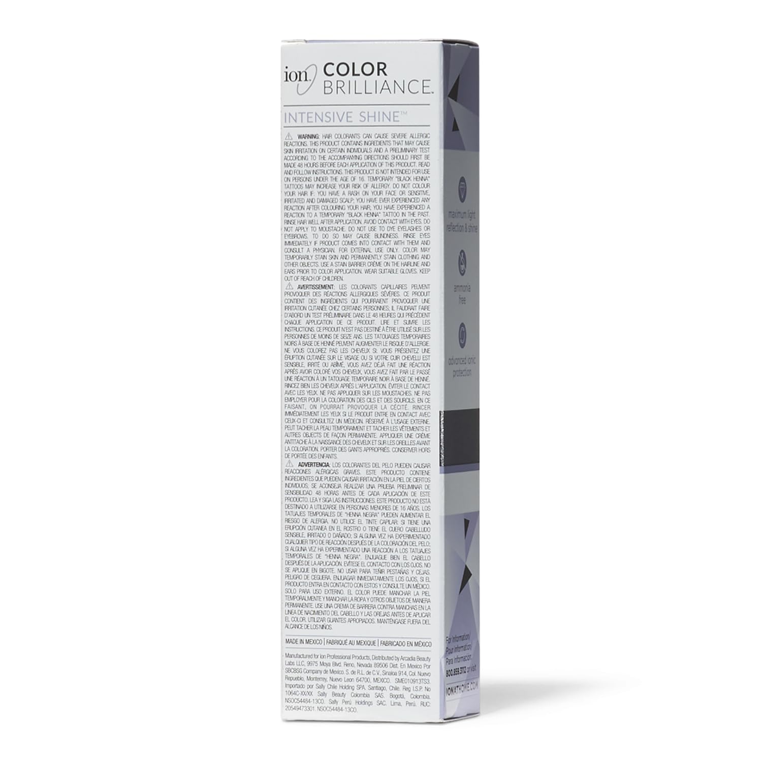 Ion echantillons couleur 00 Clear démontrent les nuances disponibles pour choisir facilement.
