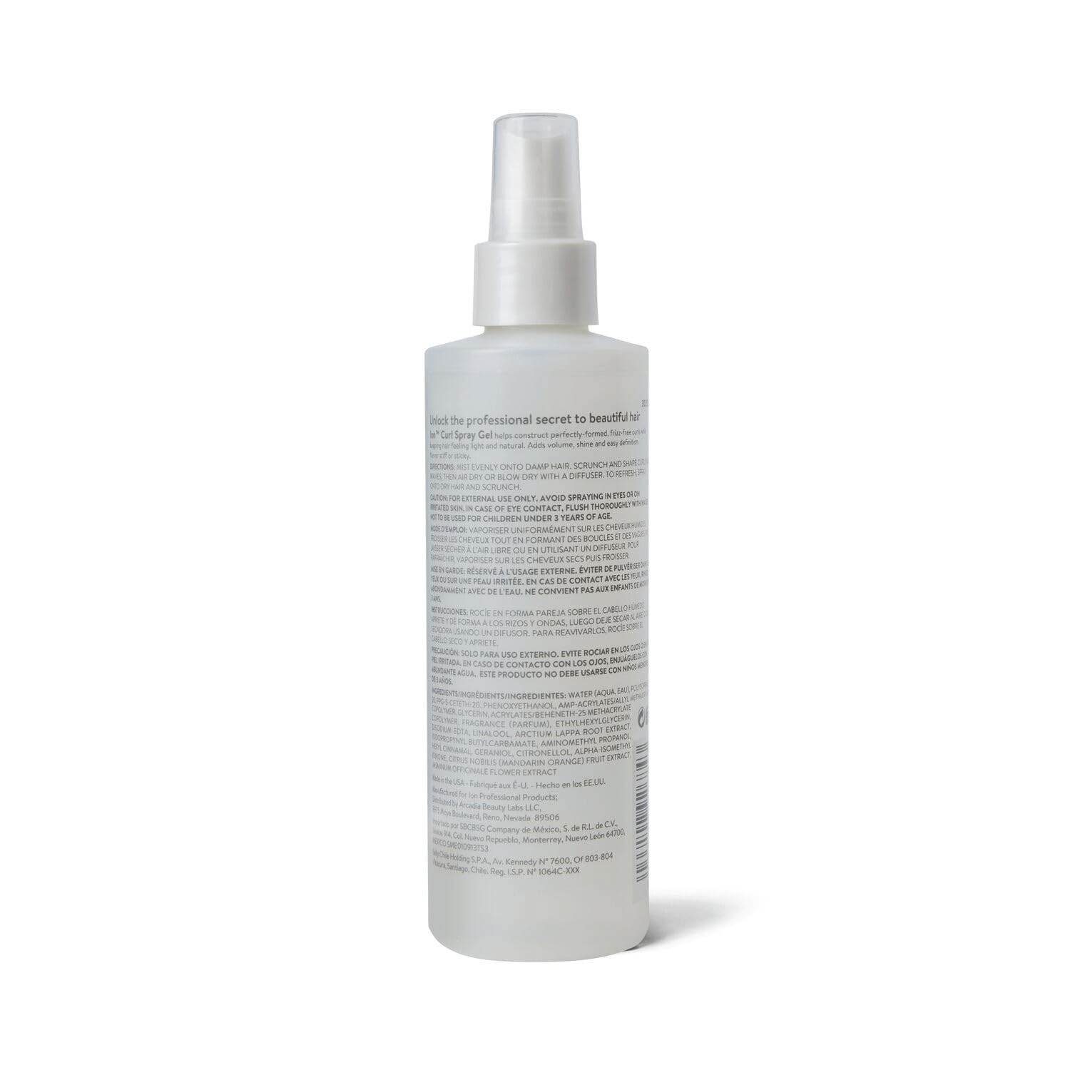 Ion gel en spray pour boucles, produit végane sans paraben pour définir les boucles.