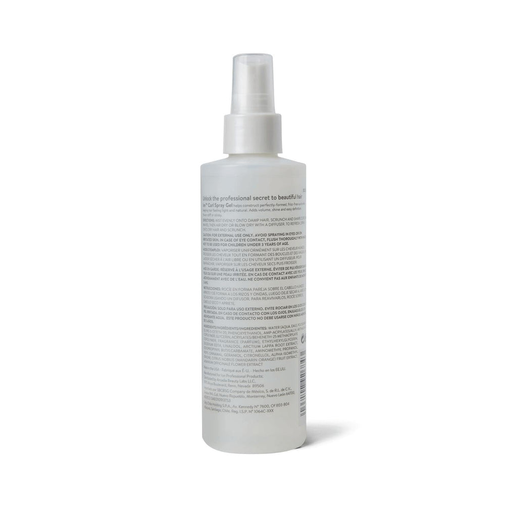 Ion gel en spray pour boucles, produit végane sans paraben pour définir les boucles.