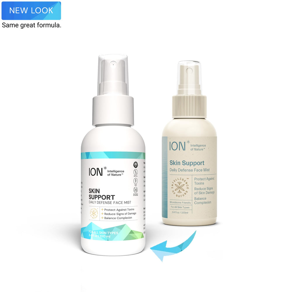 ION* flacon compact brume visage pour un soin en déplacement.