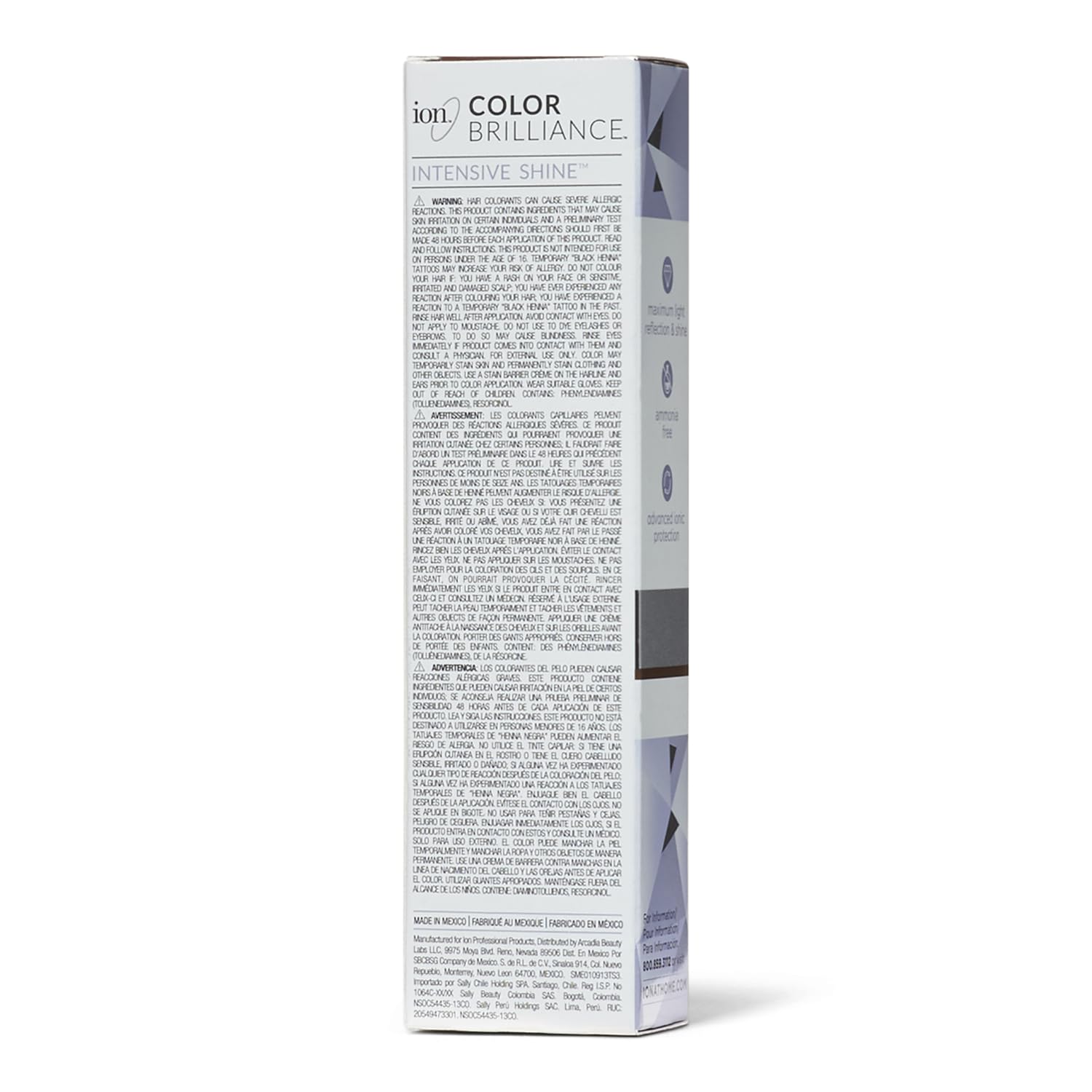 Ion Intensive Shine 4N: nuancier couleur brun moyen avant test pour choisir l'intensité.