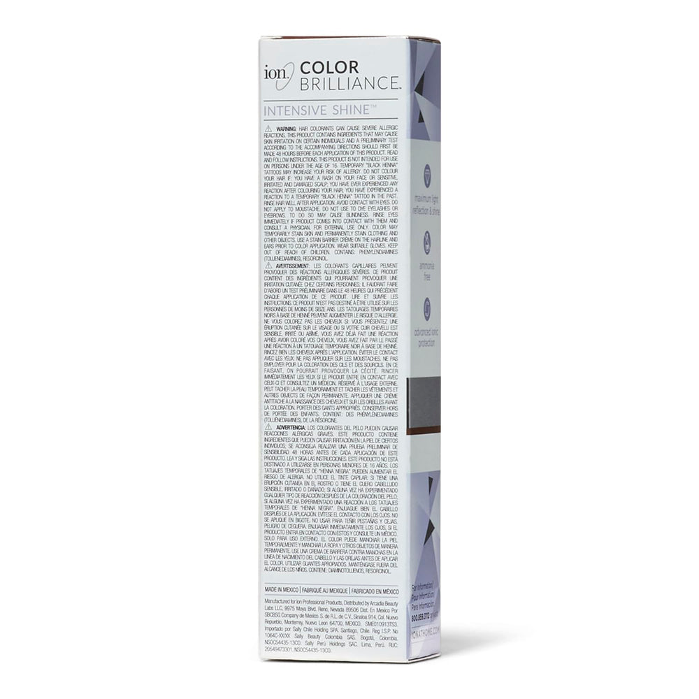 Ion Intensive Shine 4N: nuancier couleur brun moyen avant test pour choisir l'intensité.