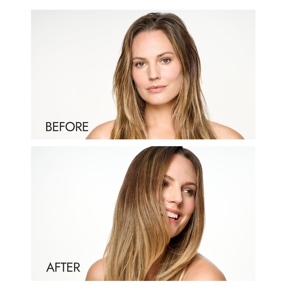 Ion Masque Kératine Lissage, cheveux lisses après utilisation, réduction des frisottis.