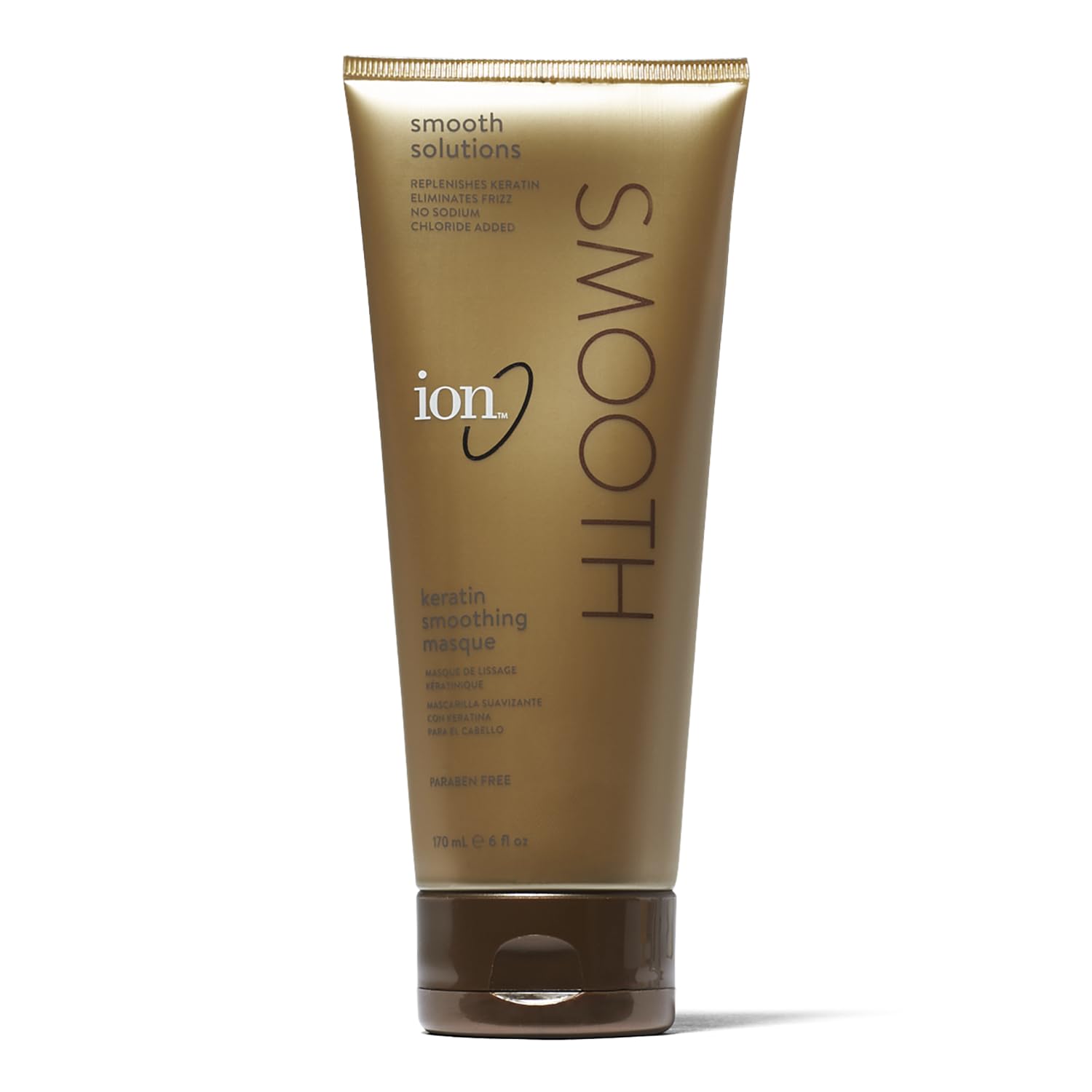 Ion Masque Kératine Lissage, pot visible, soin riche pour nourrir et lisser les cheveux.