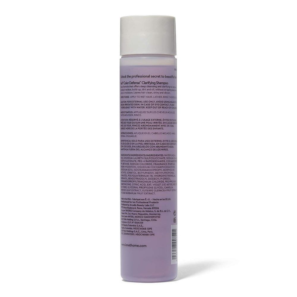 ion shampooing clarifiant couleur — image avant-après sur des cheveux colorés