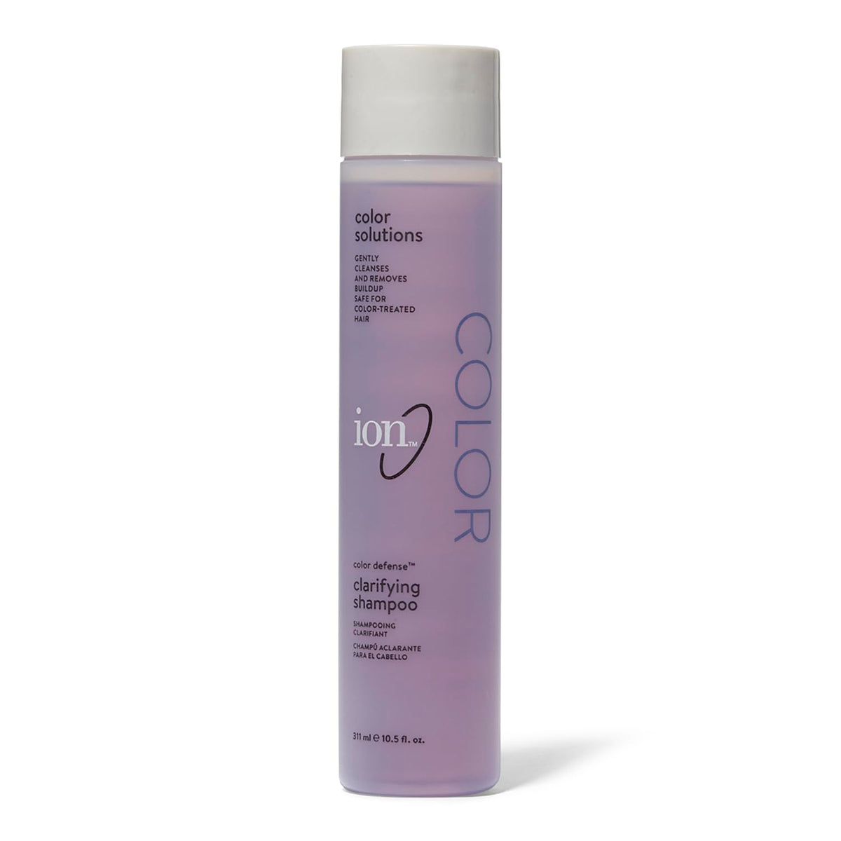 ion shampooing clarifiant couleur — bouteille démontrant le soin adapté aux cheveux colorés