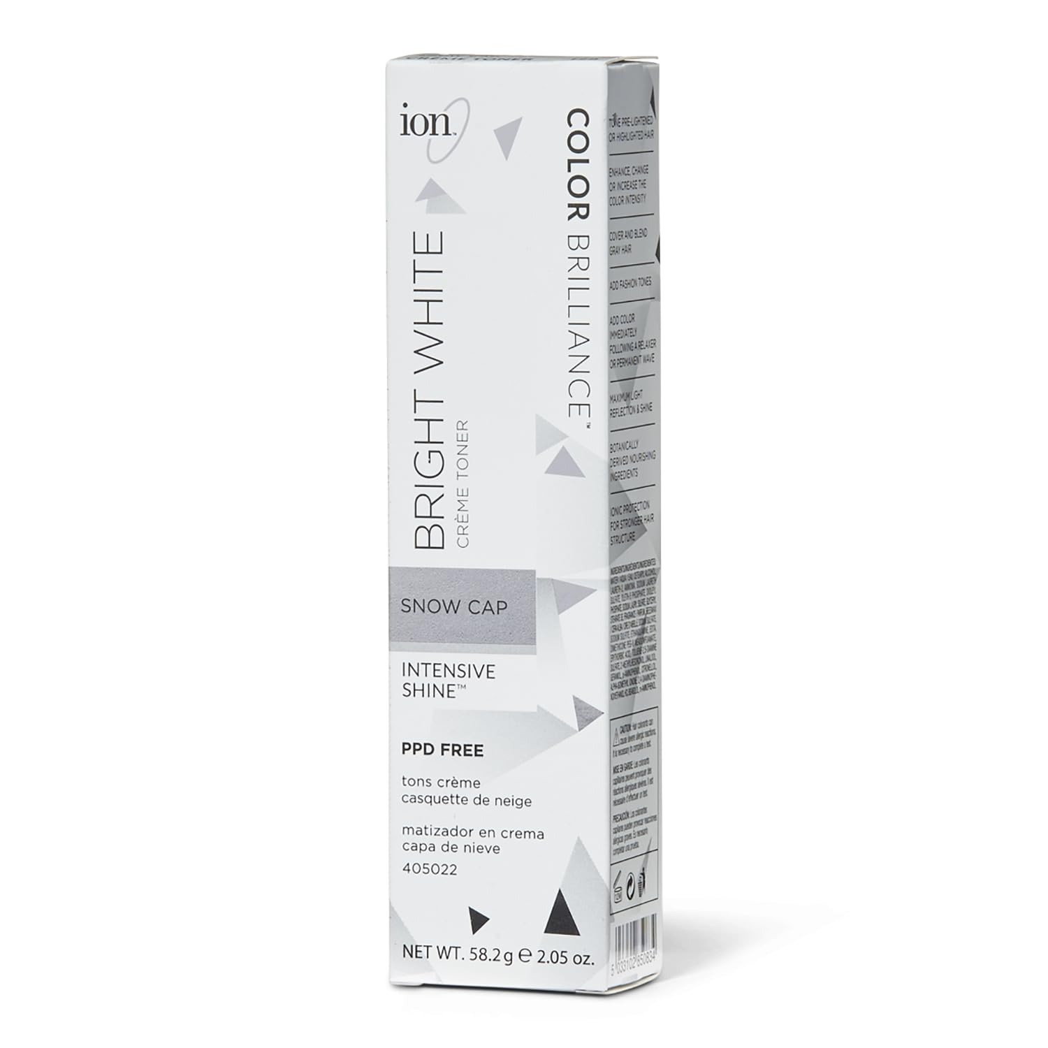Ion Snow Cap Crème Toner, flacon: application précise et neutralisation des tons indésirables.