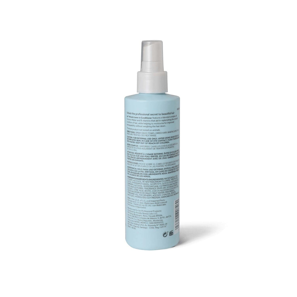 Ion Miracle Soin Sans Rinage — application en pulvérisateur pratique pour hydrater les cheveux.