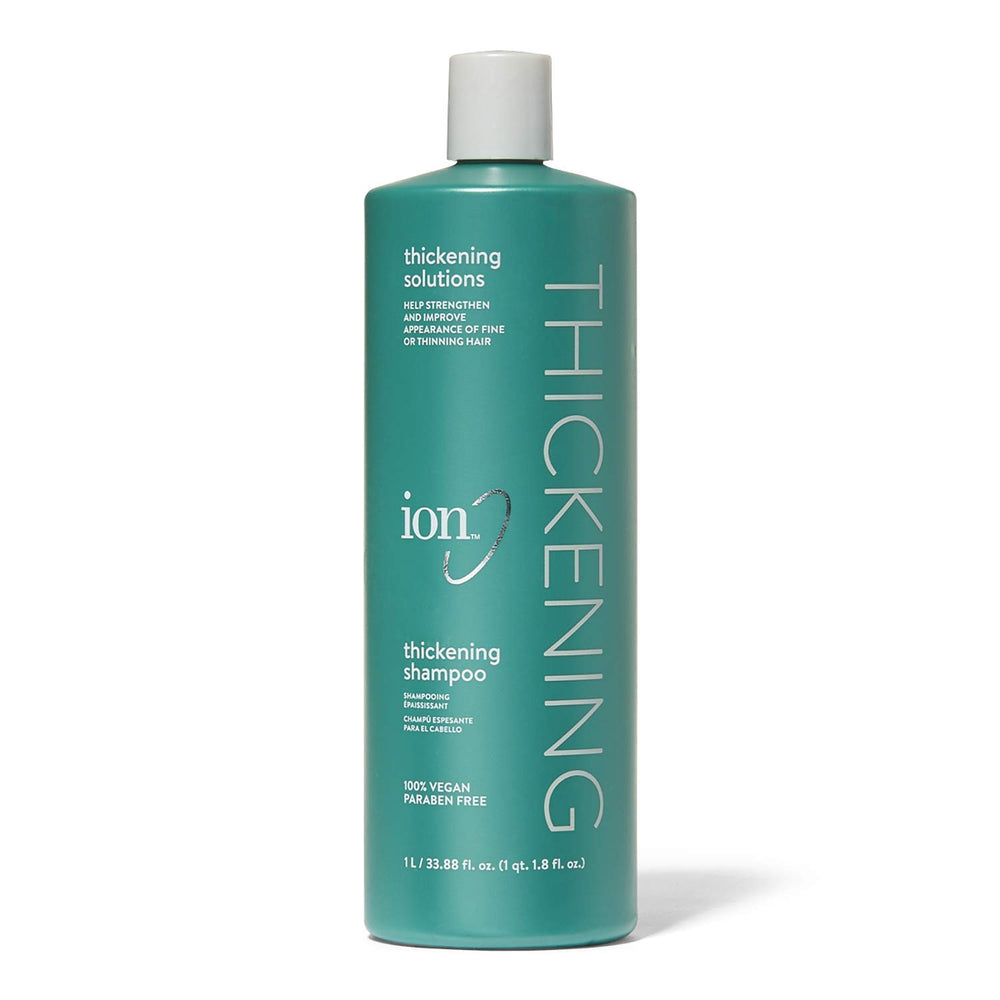 Ion Thickening Shampoo bottle showing color-safe formula for fuller-looking hair.
