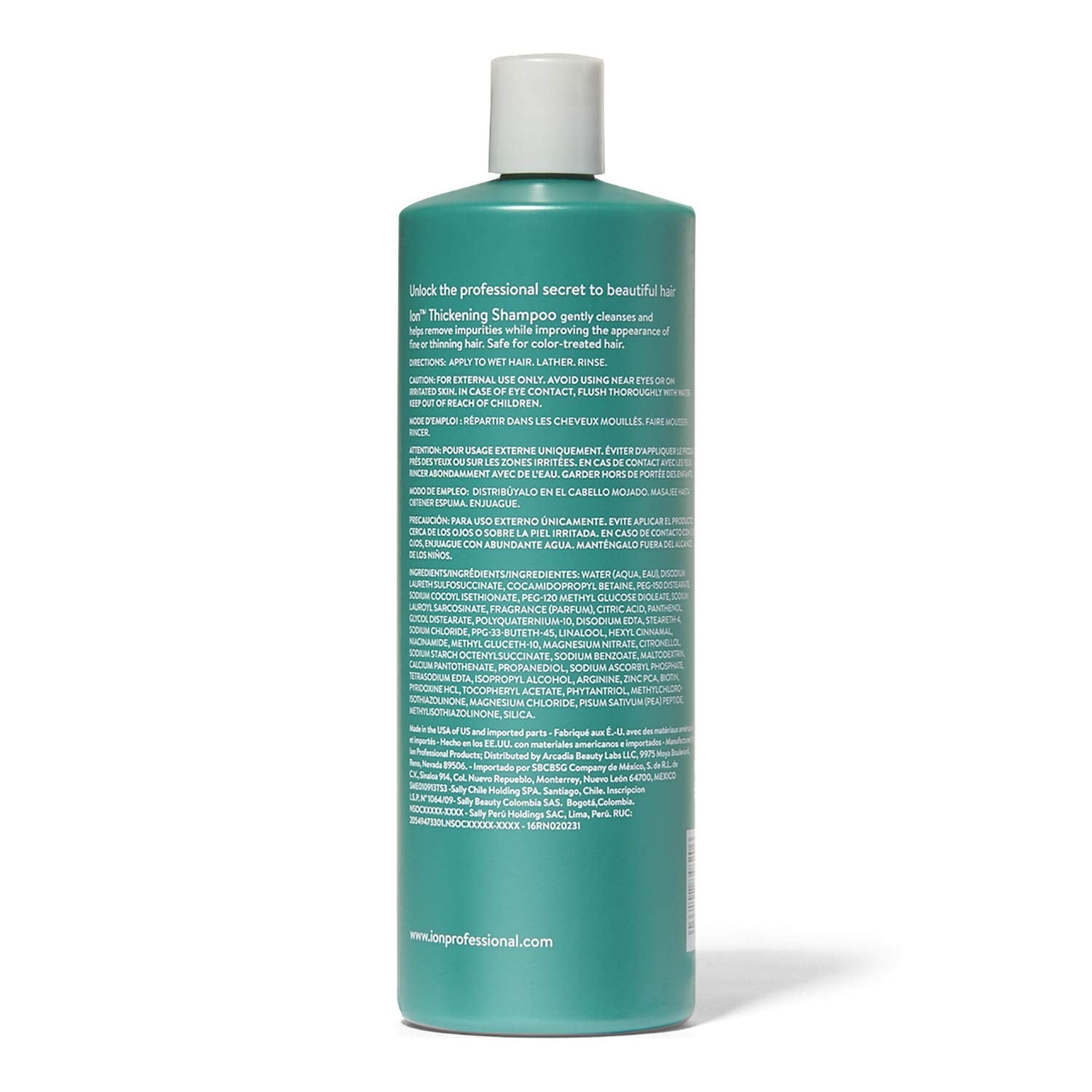 Ion Thickening Shampoo lather close-up, gentle cleanse for fine, thinning hair.