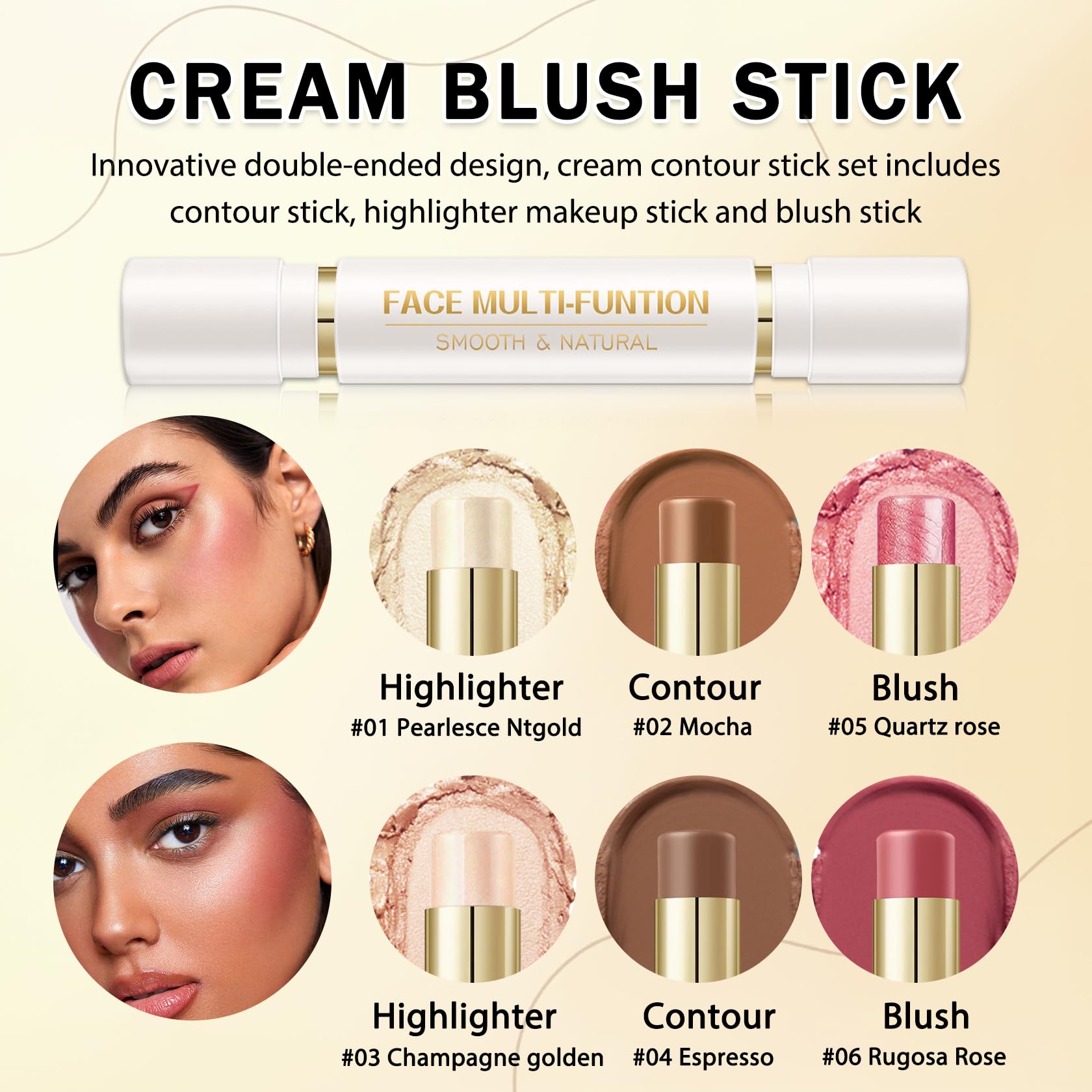IONSGAKO stick enlumineur crème, apporte brillance naturelle et éclat.