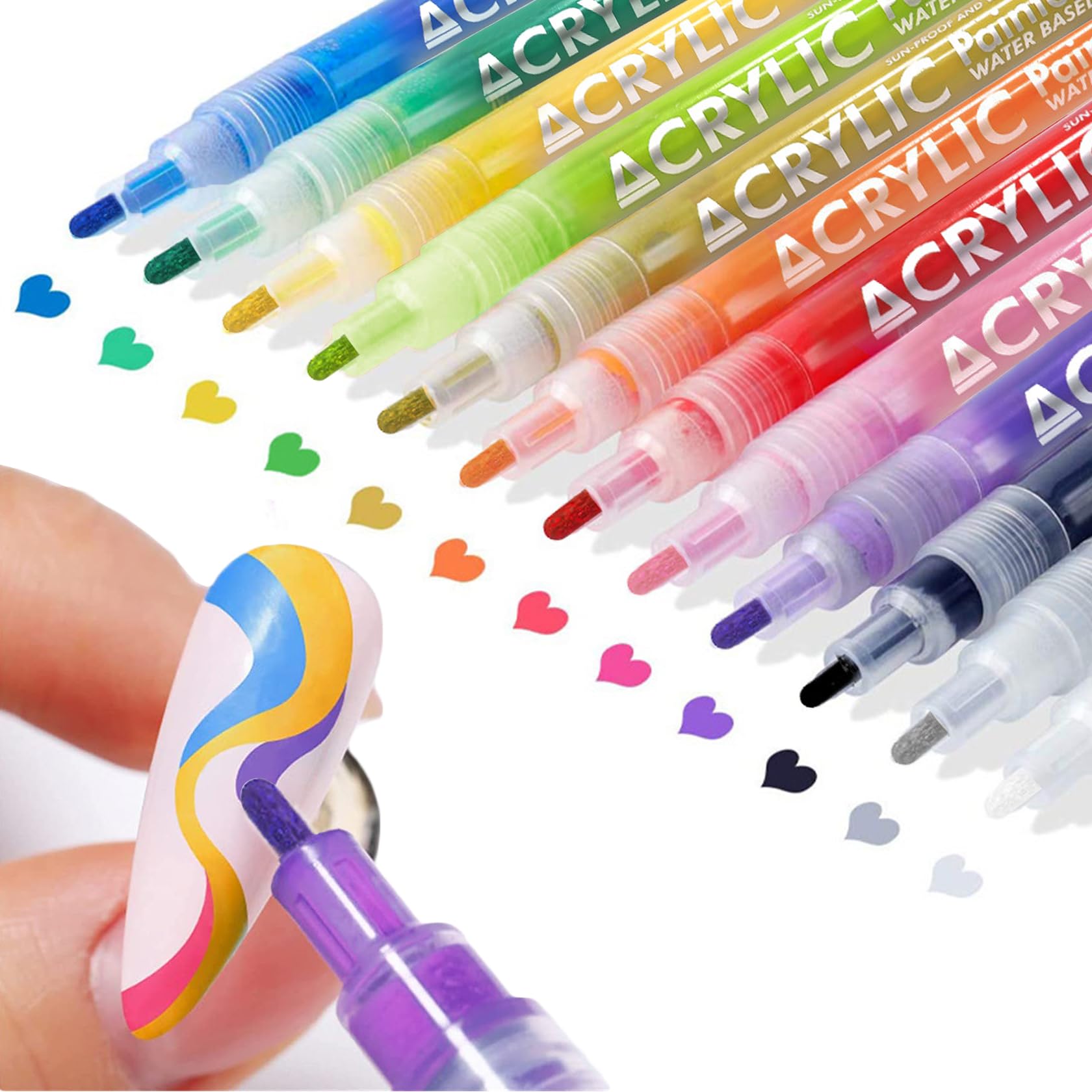 IONSGAKO stylo-nail-art 12 couleurs, motifs précis à domicile
