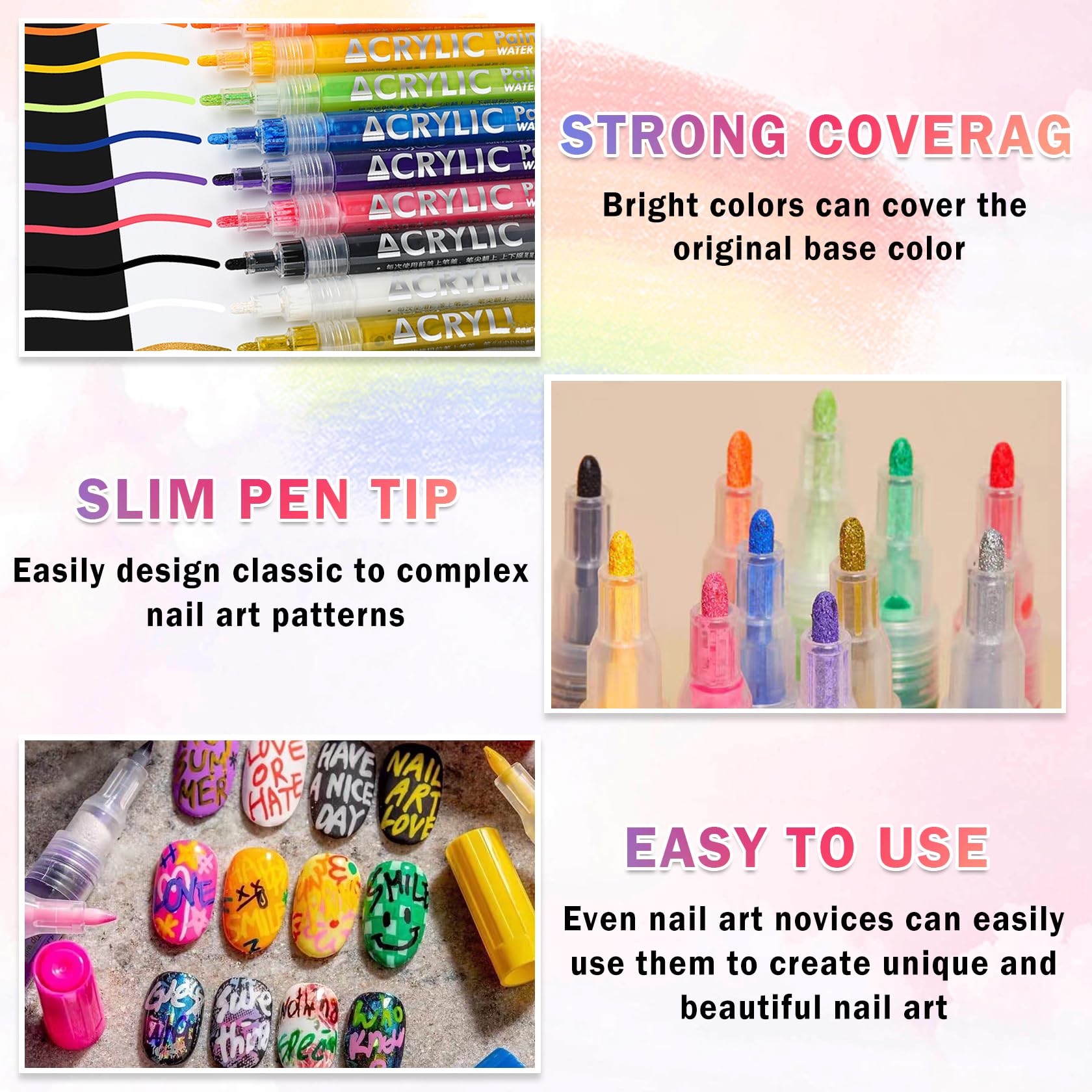 IONSGAKO stylo-nail-art-traits-dots pour motifs simples et modernes