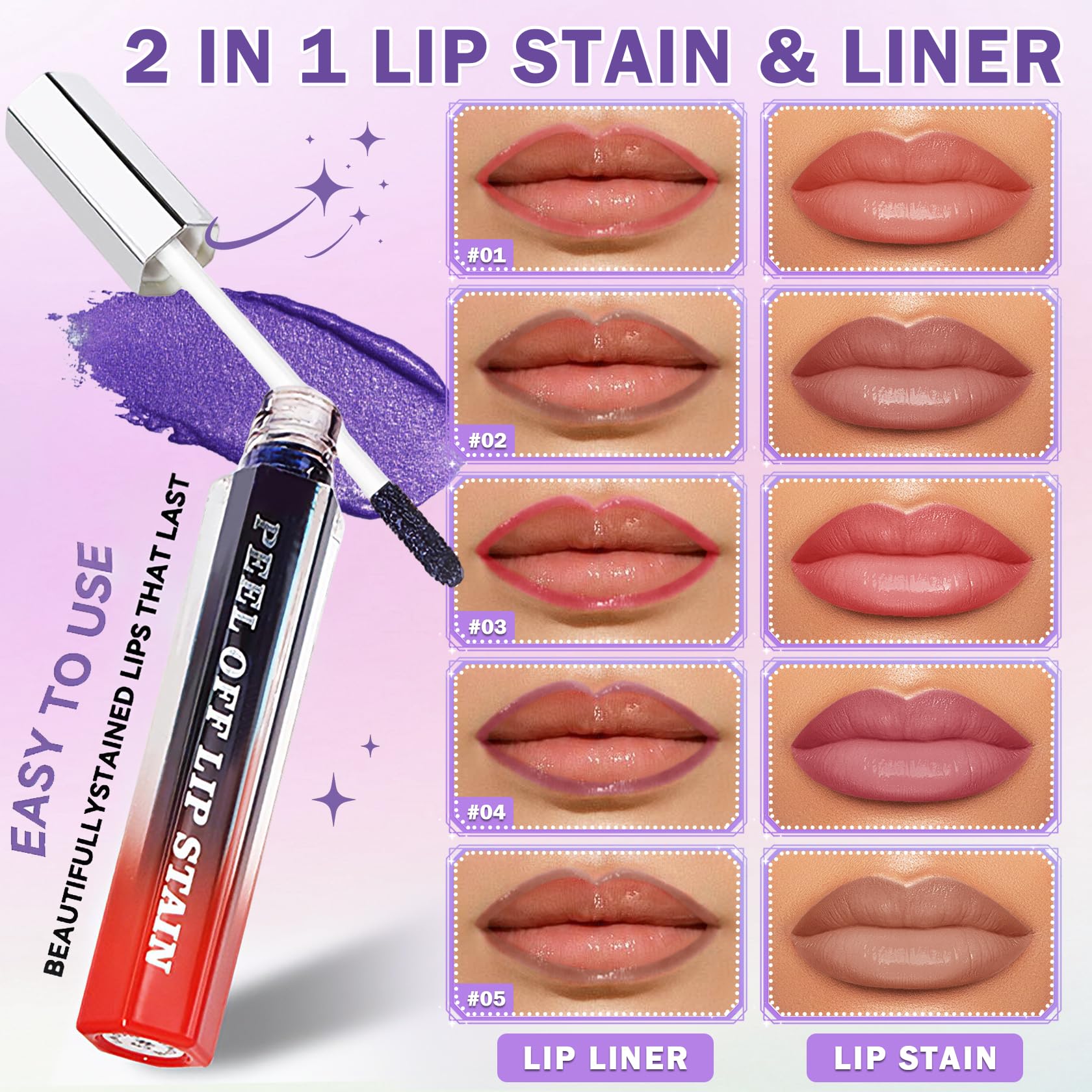 IONSGAKO teinte pelable pour lèvres rose — effet naturel et application douce.