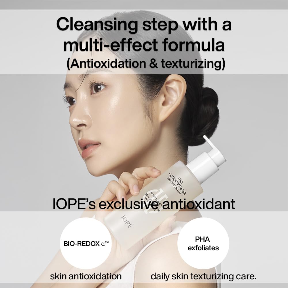 IOPE BIO Mousse-essence - massage visage pour nettoyage en douceur