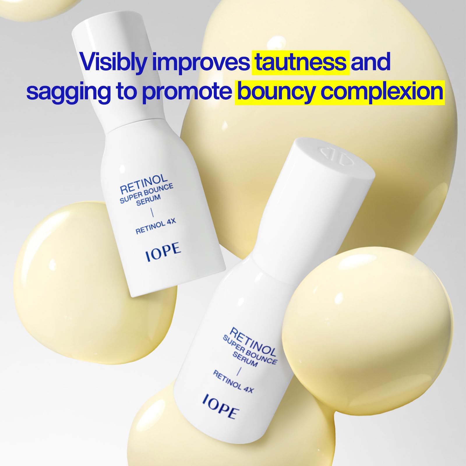 IOPE Sérum Super Bounce — ingrédients clés Lacto-exosome pour hydratation ciblée.