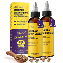 IQNATURAL deux flacons d'huile de ricin noir 113 g pour cheveux et peau nourris.