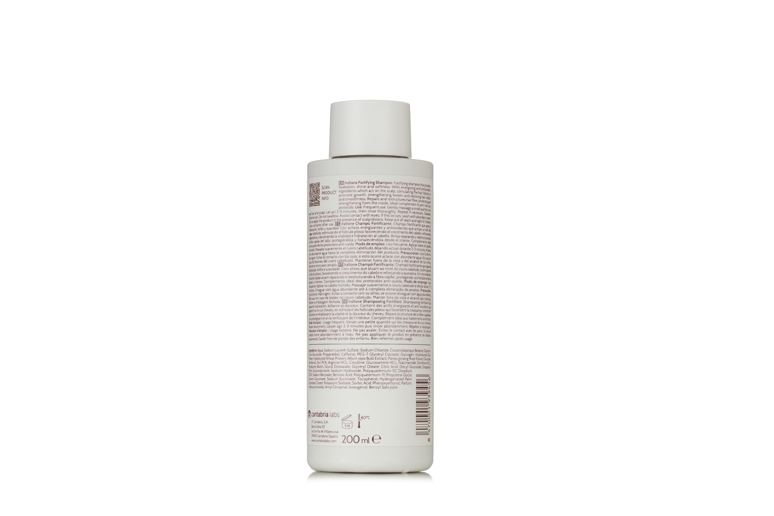 IRALTONE Fortifiant, texture mousse crèmeuse pour nourrir le cuir chevelu et faciliter le démêlage.