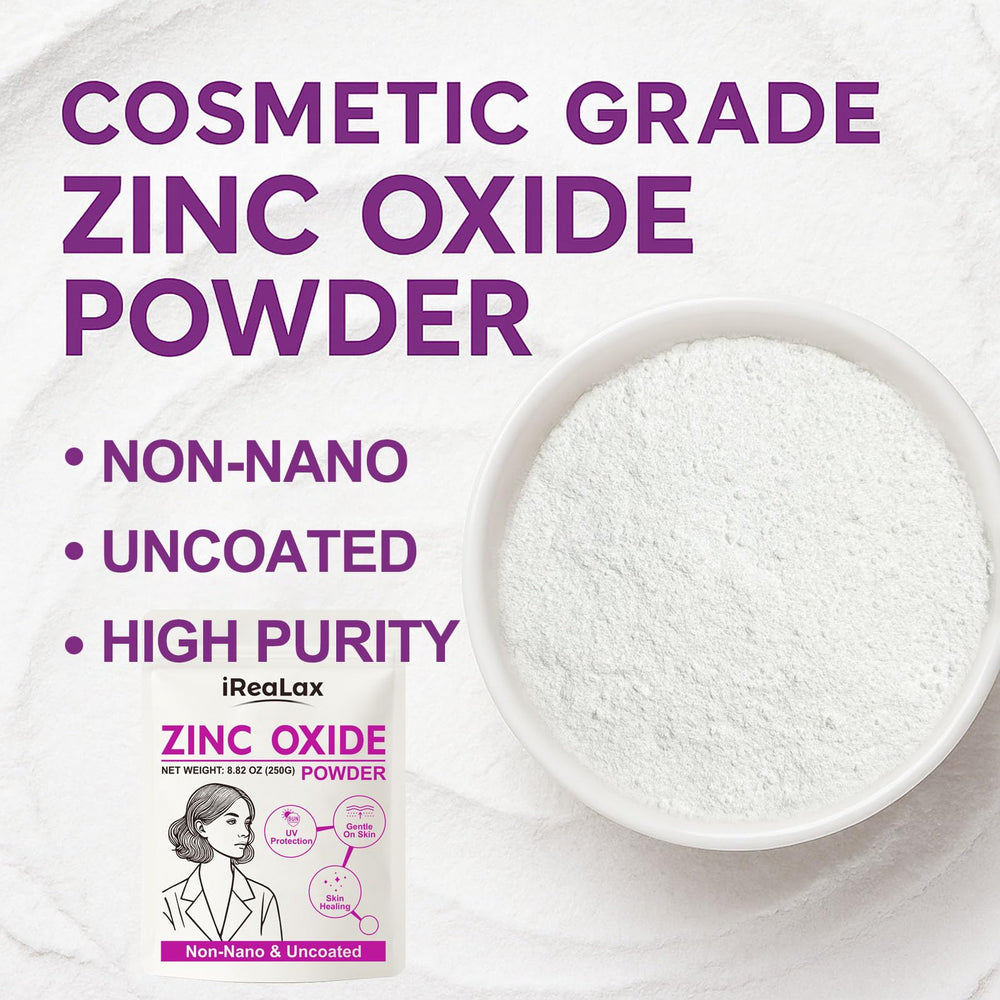 iReaLax poudre zinc oxide, cuillère doseuse gratuite pour mesurer facilement