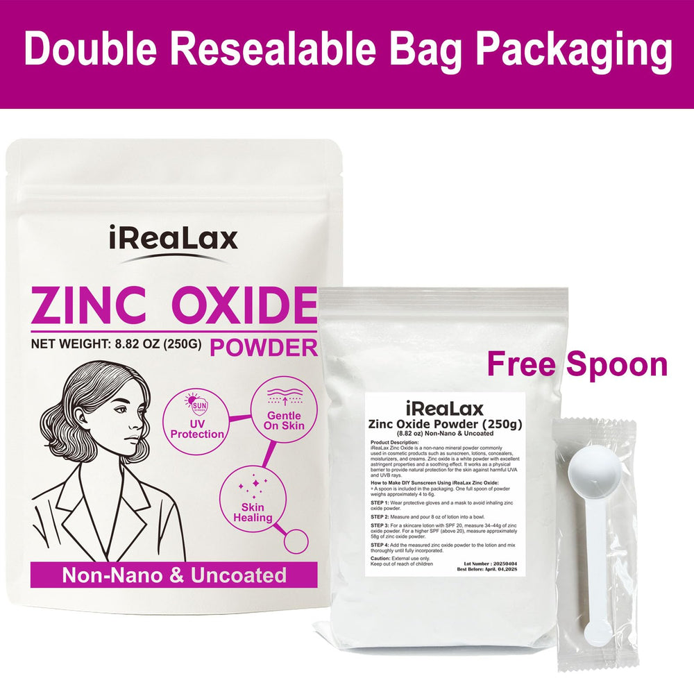 iReaLax poudre zinc oxide non-nano et non enduite pour une utilisation sûre
