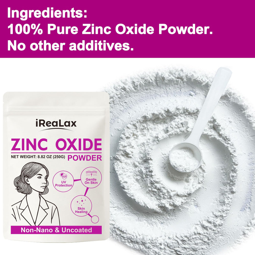 poudre zinc oxide iReaLax de qualité cosmétique, pure et adaptée aux formules maison