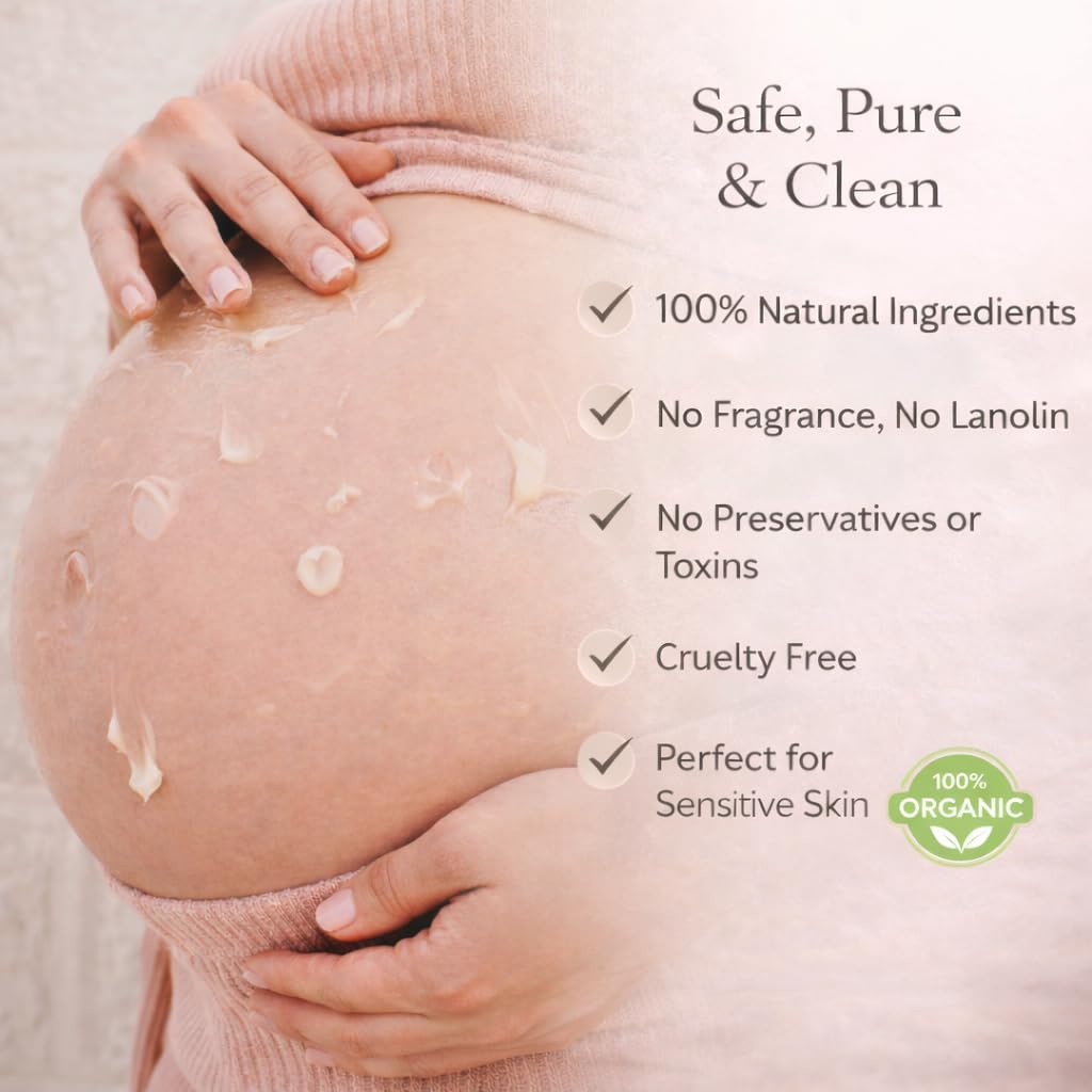 Irene Organics Belly Butter: application-quotidienne, soin ventre apaisant et hydratant.